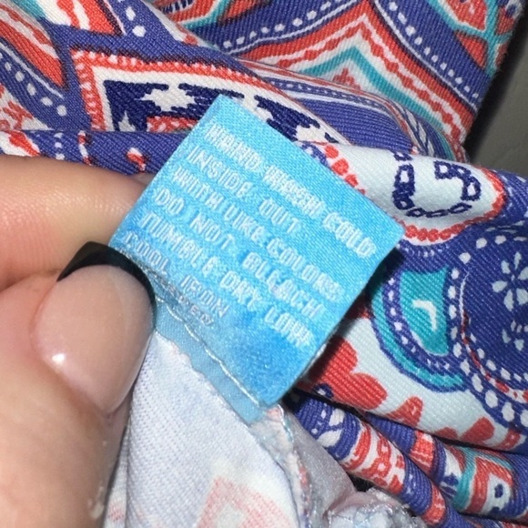 J. McLaughlin women’s quarter button front colorful boho printed top M spring - Picture 7 of 8